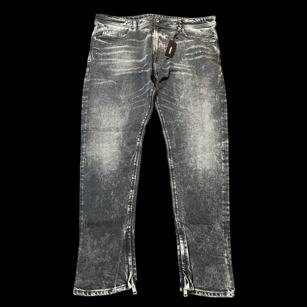 Diesel  Black Deepzip 084WQ Slim Carrot Jeans Mens 40X32 Grunge Rock  Italy